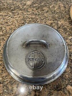 Couvercle de four hollandais Griswold en fonte #8 avec logo en chrome - couvercle seulement