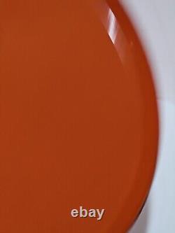 Couvercle de pot en émail orange éclaboussures de lave Dutch Oven Vtg Hanova de Pasadena 13 WOW