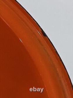 Couvercle de pot en émail orange éclaboussures de lave Dutch Oven Vtg Hanova de Pasadena 13 WOW