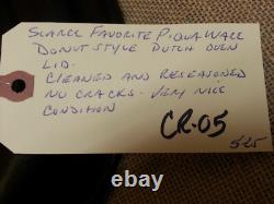 Couvercle en fonte de marmite néerlandaise à beignets Piqua Ware vintage préféré