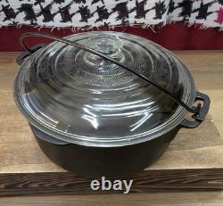 Couvercle en verre Griswold #8 MARQUÉ pour cocotte en fonte 10 RARE, p/n J-1805 en fonte/aluminium