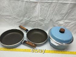 Cuisine Vintage Foire KF 10 Pot en Fonte d'Aluminium et 2 Poêles avec Couvercle