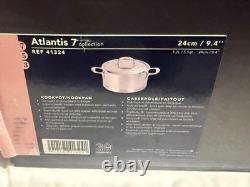 Demeyere Atlantis 5,5 qt, acier inoxydable 18/10, cocotte avec couvercle