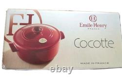 Emile Henry Cocotte Flame ronde marmite en fonte, 4,2 quarts, noire