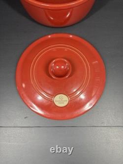 Emile Henry cocotte ronde en céramique de 4,2 qt avec couvercle, rouge bordeaux