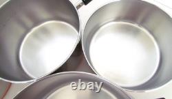 Ensemble de 12 pièces en cuivre plaqué Vintage Revere Ware. Casseroles, faitout, poêle + couvercles USA