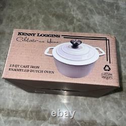 Ensemble de 3 pièces en fonte blanche : poêle de 10 pouces, faitout de 2,5 qt et rôtissoire de 2,5 qt avec couvercle NEUF