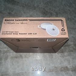 Ensemble de 3 pièces en fonte blanche : poêle de 10 pouces, faitout de 2,5 qt et rôtissoire de 2,5 qt avec couvercle NEUF