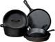 Ensemble De 5 Pi&egrave;ces De Batterie De Cuisine En Fonte Pr&eacute;-assaisonn&eacute;e : Po&ecirc;les, Plaque De Cuisson Et Cocotte N&eacute;erlandaise N
