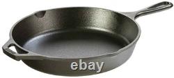 Ensemble de 5 pièces de batterie de cuisine en fonte pré-assaisonnée : poêles, plaque de cuisson et cocotte néerlandaise N