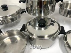 Ensemble de Casseroles en Acier Inoxydable VTG SALAD MASTER 12 pièces Couvercles Vapo Couvercle de Faitout USA