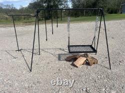 Ensemble de cuisson en fonte, Cuisine au feu ouvert, Cuisine de cowboy, Gril de feu de camp, Asado