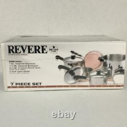 Ensemble vintage Revere Ware neuf pièces : casseroles, faitout, poêle et couvercles, Clinton, Illinois