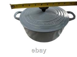 Fait Vintage LE CREUSET Casserole Ronde Avec Couvercle #22 3.5 Quart BLEUET Couleur Rare