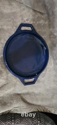 Fait à la main COPCO D2 Fait en fonte émaillée bleu foncé avec couvercle et casserole vintage