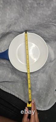 Fait à la main COPCO D2 Fait en fonte émaillée bleu foncé avec couvercle et casserole vintage