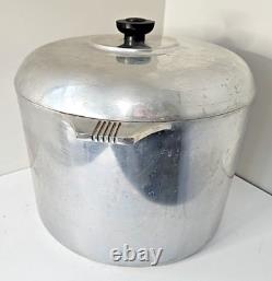 Fait à la main aux États-Unis : RARE Marmite ronde Vintage Magnalite GHC 12 Quart avec couvercle