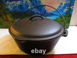 Fait à la main en fonte de Birmingham Vintage Casserole Néerlandaise No 8 USA 10-5/8 avec couvercle Réf N22