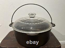Fait ancien propre Wagner Ware Sidney O four hollandais 1268 D avec couvercle en verre Pyrex C-8