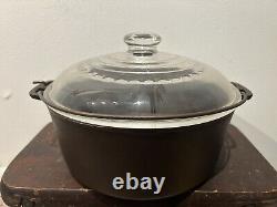 Fait ancien propre Wagner Ware Sidney O four hollandais 1268 D avec couvercle en verre Pyrex C-8