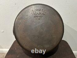 Fait ancien propre Wagner Ware Sidney O four hollandais 1268 D avec couvercle en verre Pyrex C-8