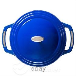 Fait en USA, Genuine LODGE Enamel en Fonte Cocotte en Fonte 7,5 Qt Smooth Sailing