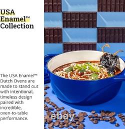 Fait en USA, Genuine LODGE Enamel en Fonte Cocotte en Fonte 7,5 Qt Smooth Sailing