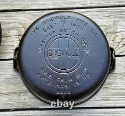 Fait en fonte Griswold #7 Tite Top Cocotte et couvercle RÉTABLI COMPLÈTEMENT