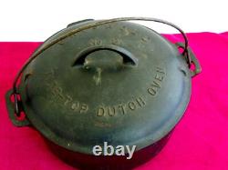 Fait en fonte Vintage Griswold No 8 Tite-Top Dutch Oven #833 avec couvercle et trivet