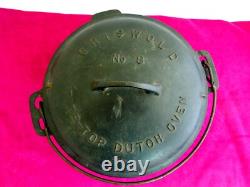 Fait en fonte Vintage Griswold No 8 Tite-Top Dutch Oven #833 avec couvercle et trivet