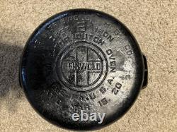 Fait en fonte vintage Griswold n° 6 faitout 2605 avec couvercle au logo Griswold en bon état