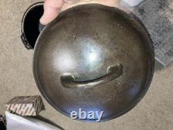 Fait en fonte vintage Griswold n° 6 faitout 2605 avec couvercle au logo Griswold en bon état