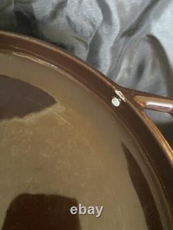 Fait en métal émaillé vintage Copco Michael Lax Danemark Mocha D4 en fonte néerlandaise avec couvercle