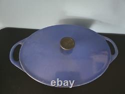 Fait main Cousance / Le Creuset France Faitout en fonte émaillée bleue #28 avec couvercle