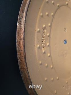 Fait main Cousance / Le Creuset France Faitout en fonte émaillée bleue #28 avec couvercle