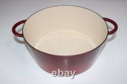 Fait main Le Creuset France #26 Cocotte Ronde 5,5 Qt Émaillée Rouge en Fonte