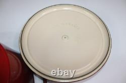 Fait main Le Creuset France #26 Cocotte Ronde 5,5 Qt Émaillée Rouge en Fonte