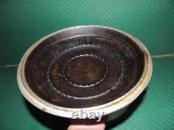 Fait main Vintage Wagner Ware H. S. 1268 No. 8 Cocotte en fonte nickelée martelée