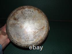 Fait main Vintage Wagner Ware H. S. 1268 No. 8 Cocotte en fonte nickelée martelée