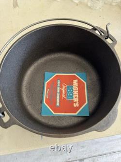 Fait main Wagner en fonte 5 Qt Cocotte 1268 avec couvercle en verre Pyrex neuve dans boîte scellée