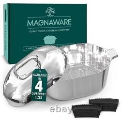 Faitout Ovale en Aluminium Coulé avec Couvercle pour Familles et Fêtes