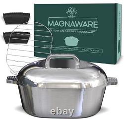 Faitout Ovale en Aluminium Coulé avec Couvercle pour Familles et Fêtes