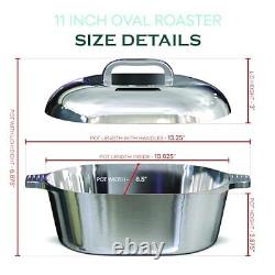 Faitout Ovale en Aluminium Coulé avec Couvercle pour Familles et Fêtes