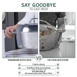 Faitout Ovale en Aluminium Coulé avec Couvercle pour Familles et Fêtes