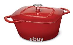 Faitout PADERNO, fonte durable, résistant au four, rouge, 5qt