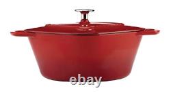 Faitout PADERNO, fonte durable, résistant au four, rouge, 5qt