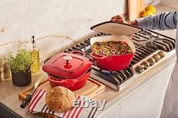 Faitout PADERNO, fonte durable, résistant au four, rouge, 5qt