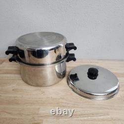 Faitout Rôtisseur Vintage Saladmaster T304S 6 Qt. avec Couvercle Dôme 3 pièces