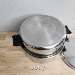 Faitout Rôtisseur Vintage Saladmaster T304S 6 Qt. avec Couvercle Dôme 3 pièces