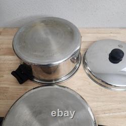 Faitout Rôtisseur Vintage Saladmaster T304S 6 Qt. avec Couvercle Dôme 3 pièces